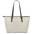 Egypt Hieroglyphs Pattern Print Leather Tote Bag With Zipper