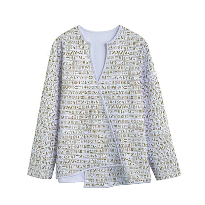 Egypt Hieroglyphs Pattern Print Long Sleeve Short Coat