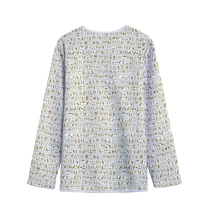 Egypt Hieroglyphs Pattern Print Long Sleeve Short Coat