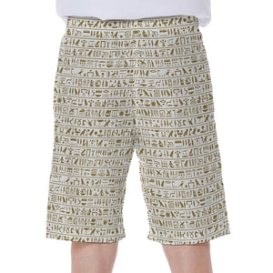 Egypt Hieroglyphs Pattern Print Men's Beach Shorts