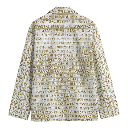 Egypt Hieroglyphs Pattern Print Men's Cotton Blazer