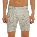 Egypt Hieroglyphs Pattern Print Men's Long Boxer Briefs