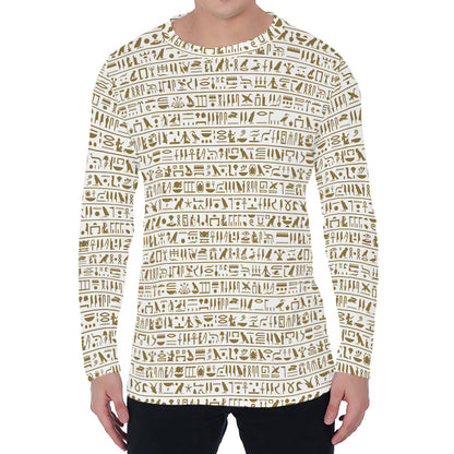 Egypt Hieroglyphs Pattern Print Men's Long Sleeve T-Shirt