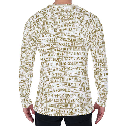 Egypt Hieroglyphs Pattern Print Men's Long Sleeve T-Shirt