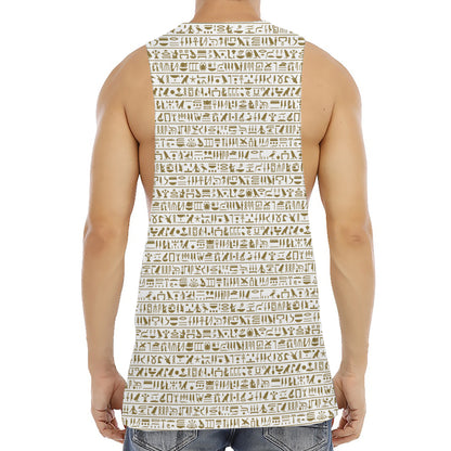 Egypt Hieroglyphs Pattern Print Men's Muscle Tank Top