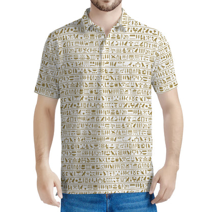 Egypt Hieroglyphs Pattern Print Men's Polo Shirt