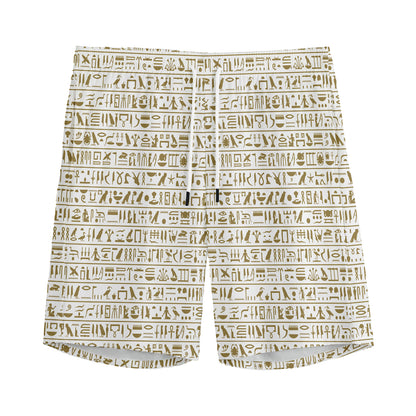 Egypt Hieroglyphs Pattern Print Men's Sports Shorts