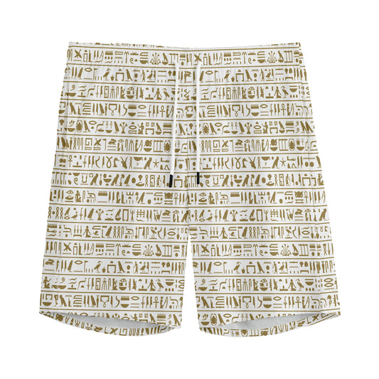 Egypt Hieroglyphs Pattern Print Men's Sports Shorts