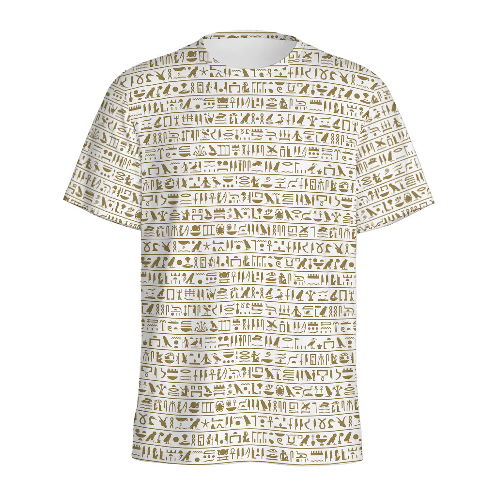 Egypt Hieroglyphs Pattern Print Men's Sports T-Shirt