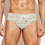 Egypt Hieroglyphs Pattern Print Men's Swim Briefs