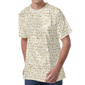 Egypt Hieroglyphs Pattern Print Men's Velvet T-Shirt