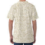 Egypt Hieroglyphs Pattern Print Men's Velvet T-Shirt