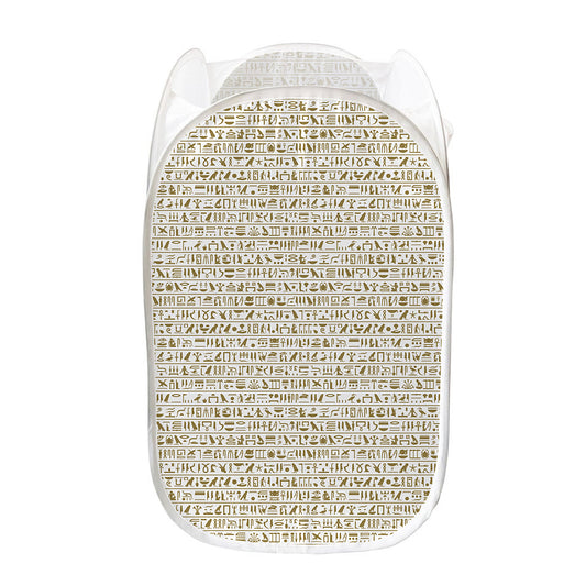 Egypt Hieroglyphs Pattern Print Mesh Laundry Hamper