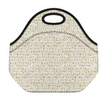 Egypt Hieroglyphs Pattern Print Neoprene Lunch Bag