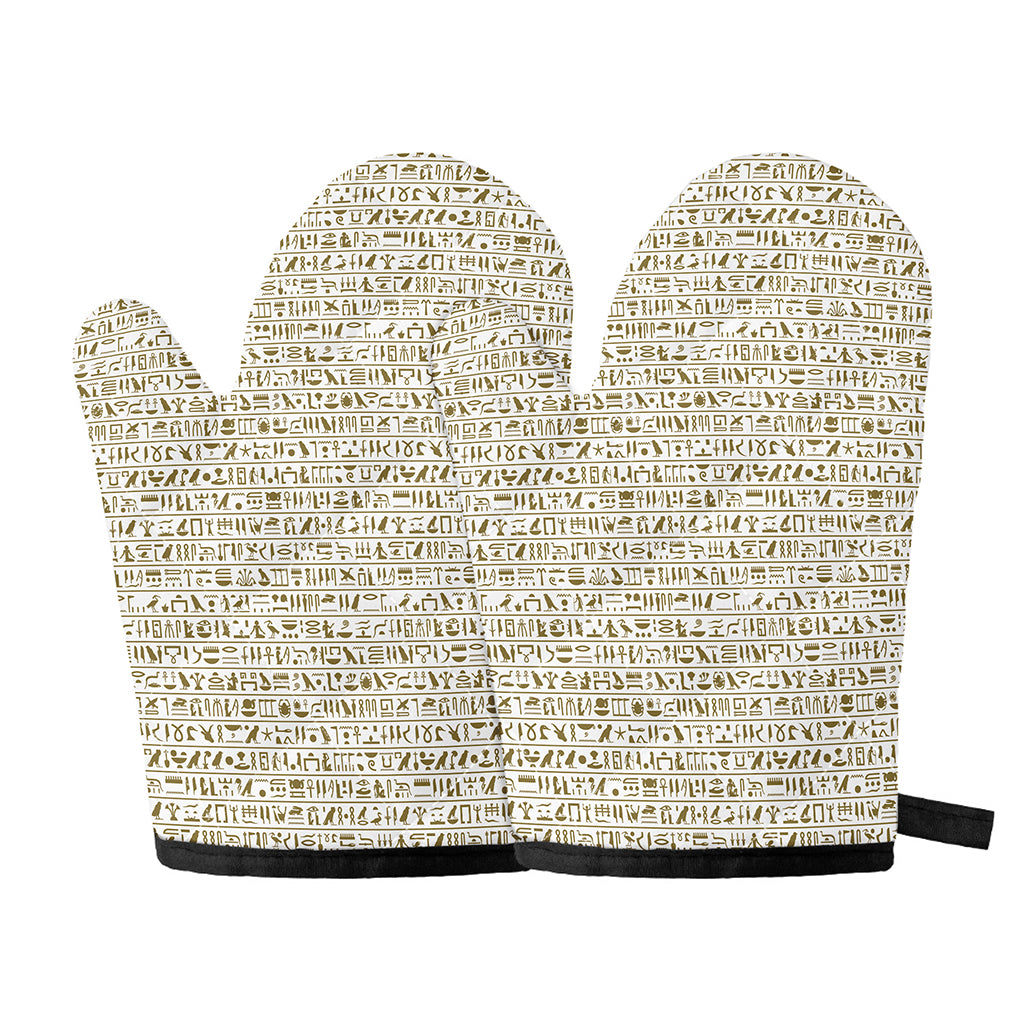 Egypt Hieroglyphs Pattern Print Oven Mitts