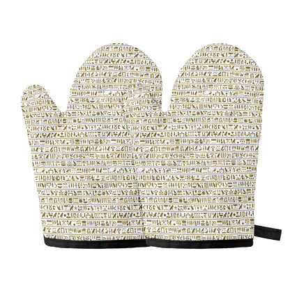 Egypt Hieroglyphs Pattern Print Oven Mitts