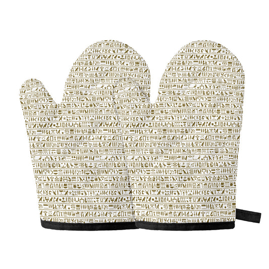Egypt Hieroglyphs Pattern Print Oven Mitts