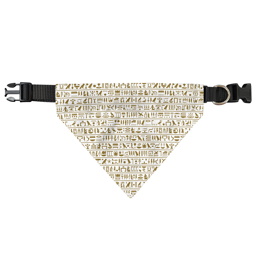 Egypt Hieroglyphs Pattern Print Over The Collar Dog Bandana