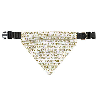 Egypt Hieroglyphs Pattern Print Over The Collar Dog Bandana