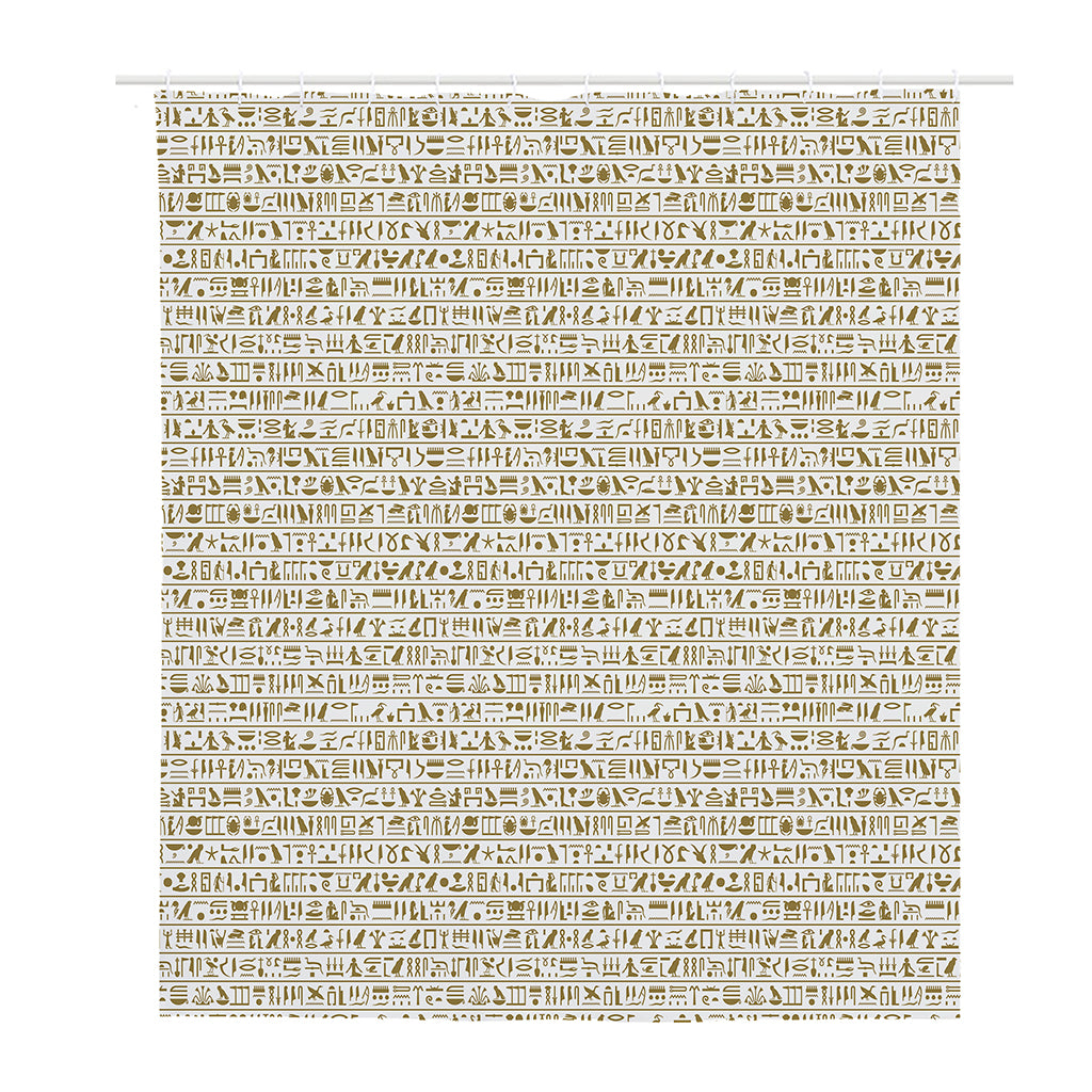 Egypt Hieroglyphs Pattern Print Polyester Shower Curtain
