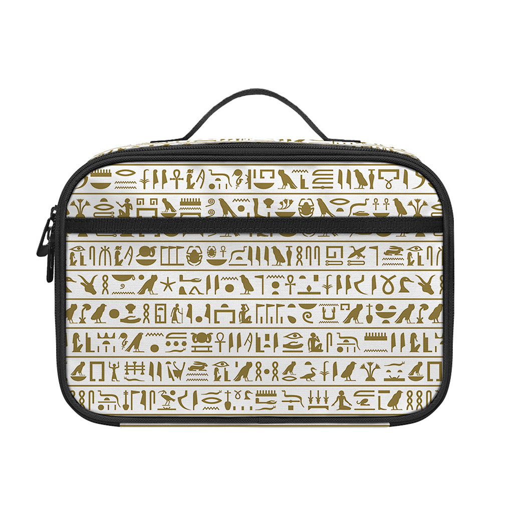 Egypt Hieroglyphs Pattern Print Portable Lunch Bag