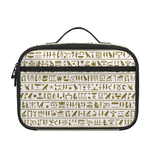 Egypt Hieroglyphs Pattern Print Portable Lunch Bag