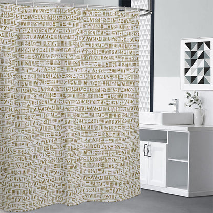 Egypt Hieroglyphs Pattern Print Premium Shower Curtain