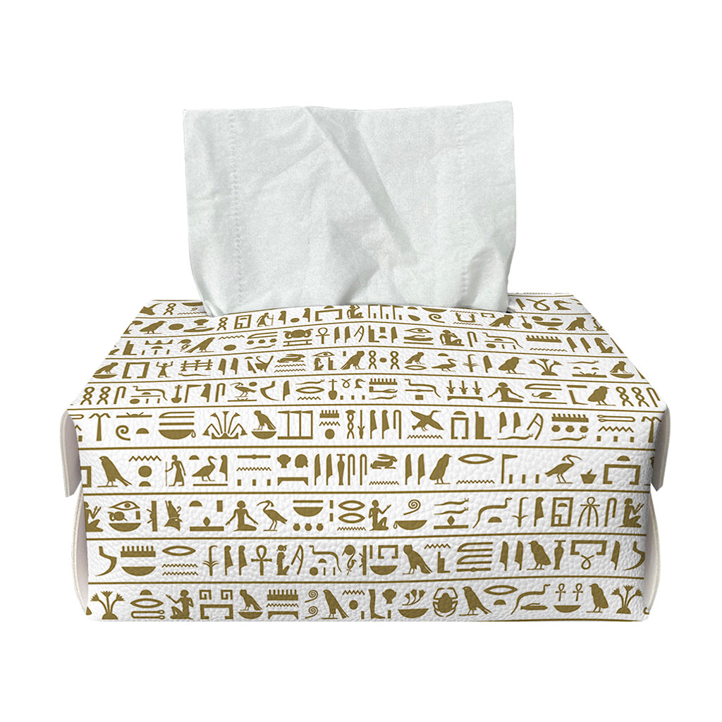 Egypt Hieroglyphs Pattern Print Rectangle Tissue Box Cover