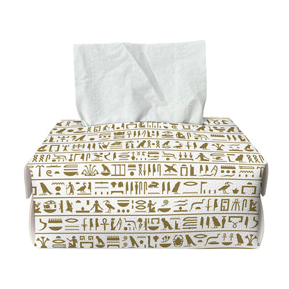 Egypt Hieroglyphs Pattern Print Rectangle Tissue Box Cover