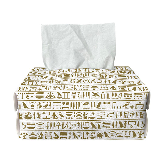 Egypt Hieroglyphs Pattern Print Rectangle Tissue Box Cover