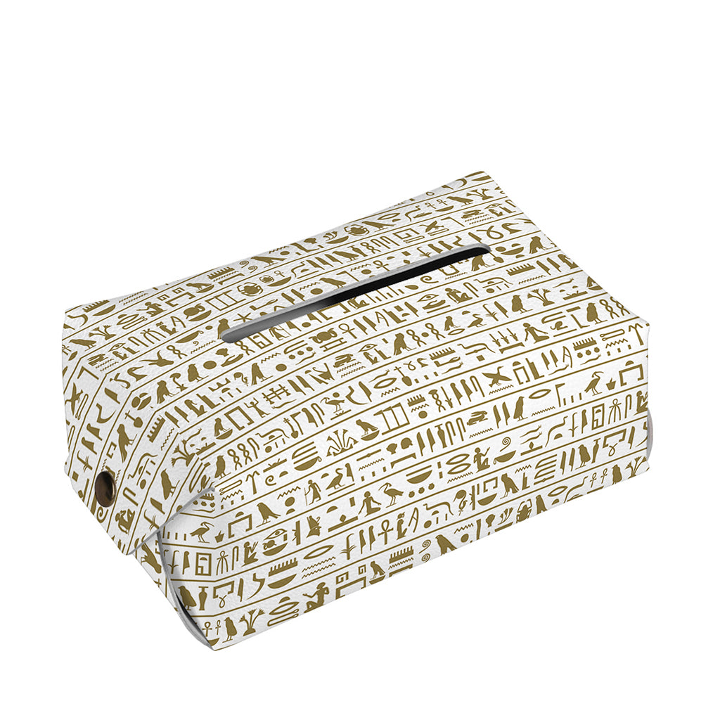 Egypt Hieroglyphs Pattern Print Rectangle Tissue Box Cover