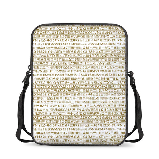 Egypt Hieroglyphs Pattern Print Rectangular Crossbody Bag