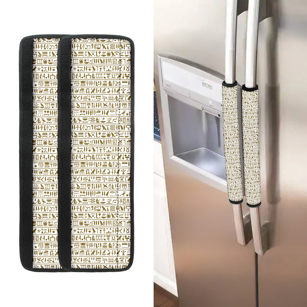 Egypt Hieroglyphs Pattern Print Refrigerator Handle Covers