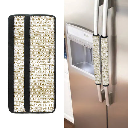 Egypt Hieroglyphs Pattern Print Refrigerator Handle Covers