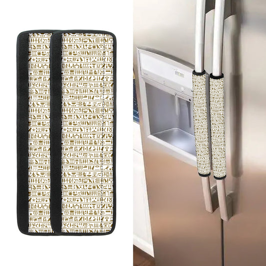 Egypt Hieroglyphs Pattern Print Refrigerator Handle Covers