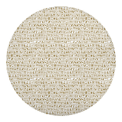Egypt Hieroglyphs Pattern Print Round Blanket