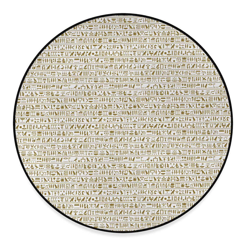 Egypt Hieroglyphs Pattern Print Round Floor Mat