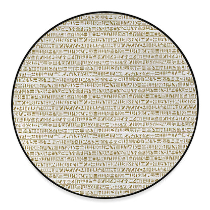 Egypt Hieroglyphs Pattern Print Round Floor Mat