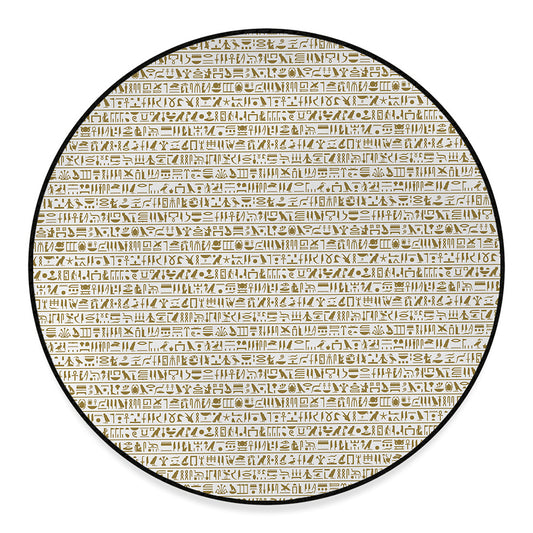 Egypt Hieroglyphs Pattern Print Round Floor Mat