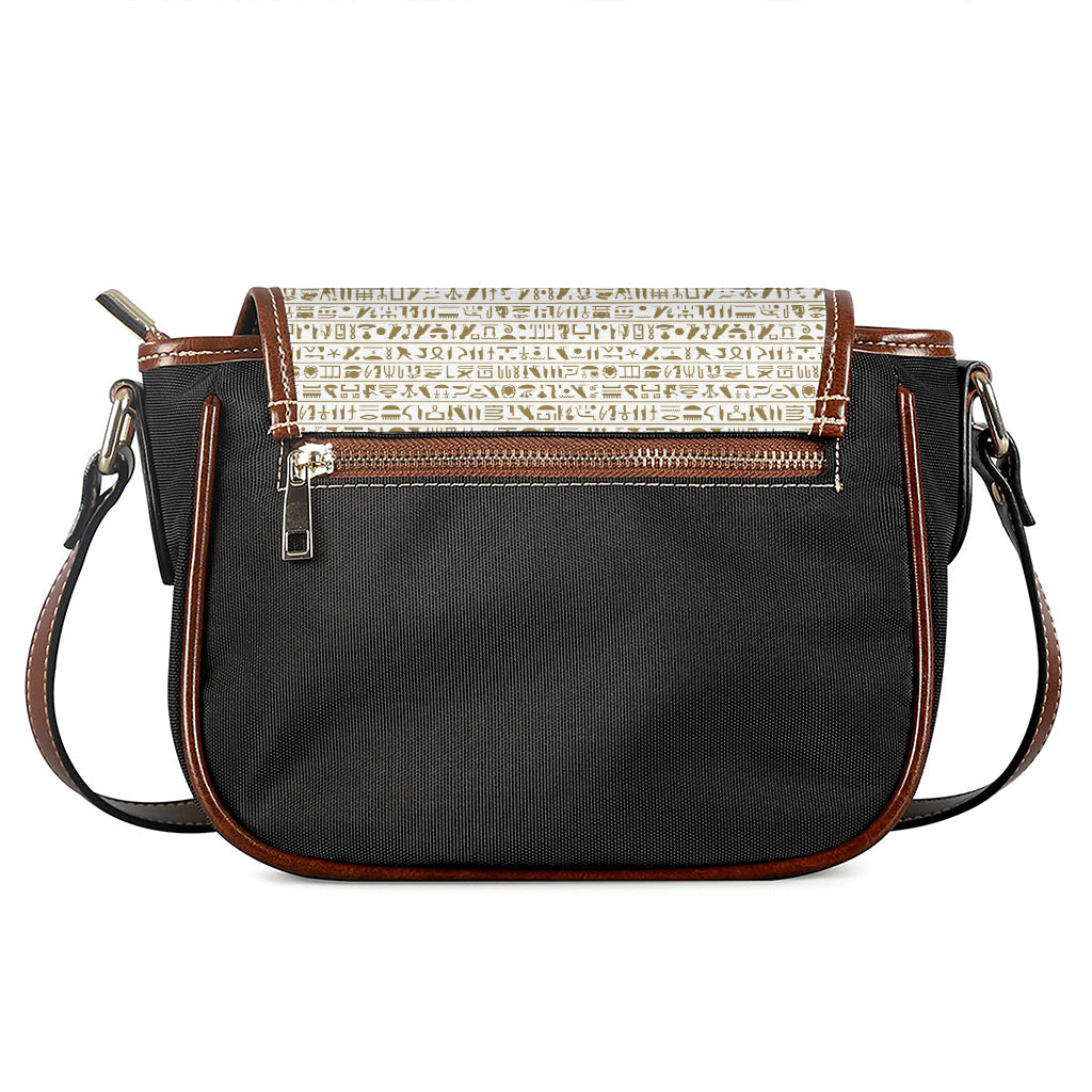 Egypt Hieroglyphs Pattern Print Saddle Bag