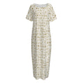 Egypt Hieroglyphs Pattern Print Short Sleeve Long Nightdress