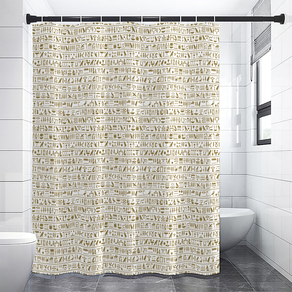 Egypt Hieroglyphs Pattern Print Shower Curtain