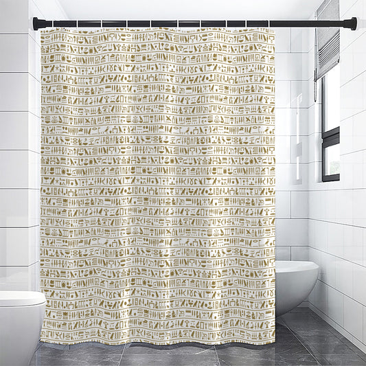 Egypt Hieroglyphs Pattern Print Shower Curtain