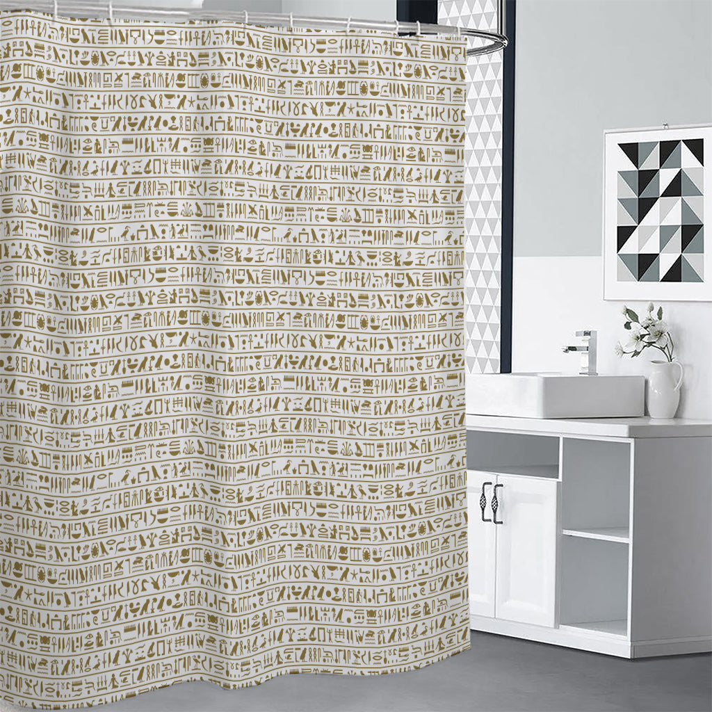 Egypt Hieroglyphs Pattern Print Shower Curtain