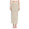Egypt Hieroglyphs Pattern Print Side Slit Maxi Skirt