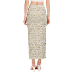 Egypt Hieroglyphs Pattern Print Side Slit Maxi Skirt