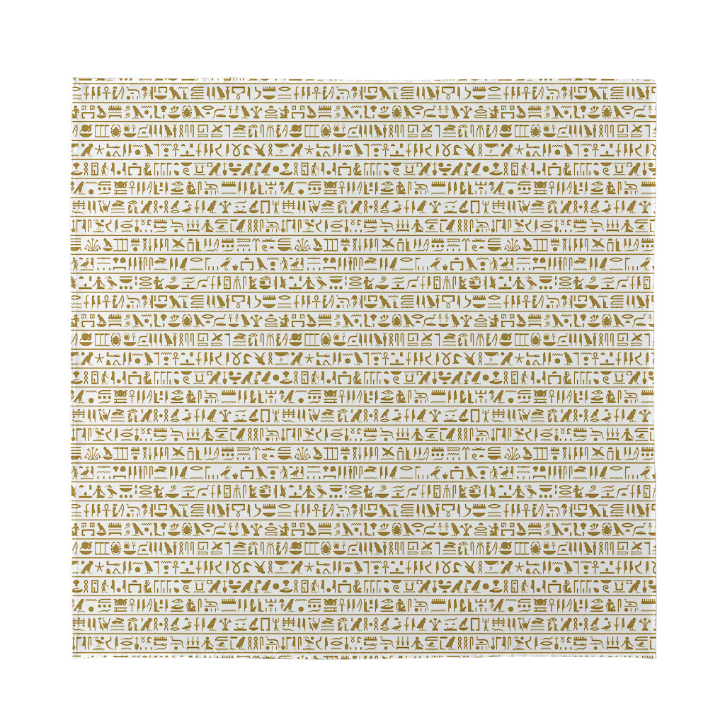 Egypt Hieroglyphs Pattern Print Silk Bandana