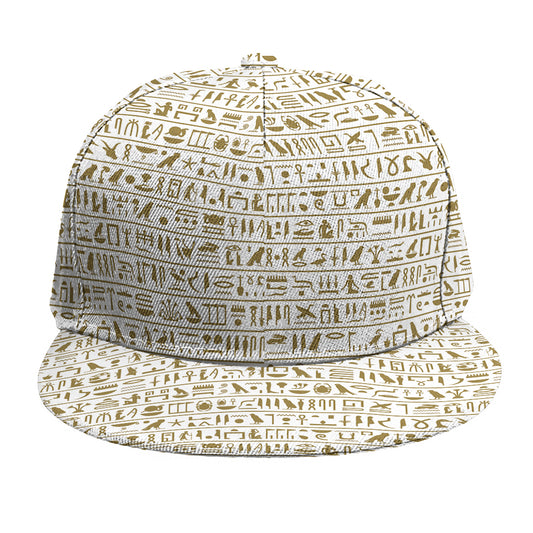 Egypt Hieroglyphs Pattern Print Snapback Cap