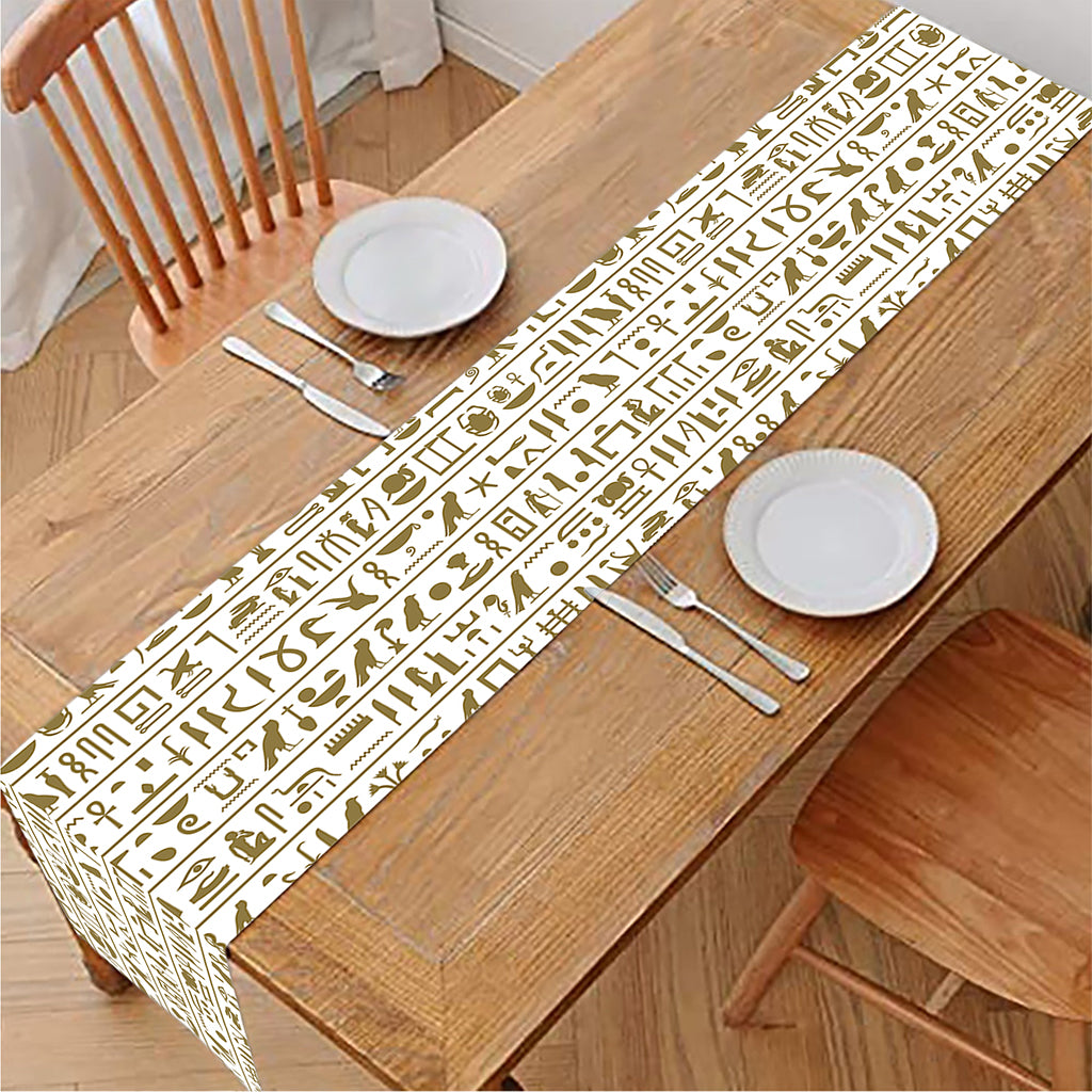 Egypt Hieroglyphs Pattern Print Table Runner