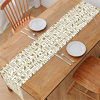 Egypt Hieroglyphs Pattern Print Table Runner